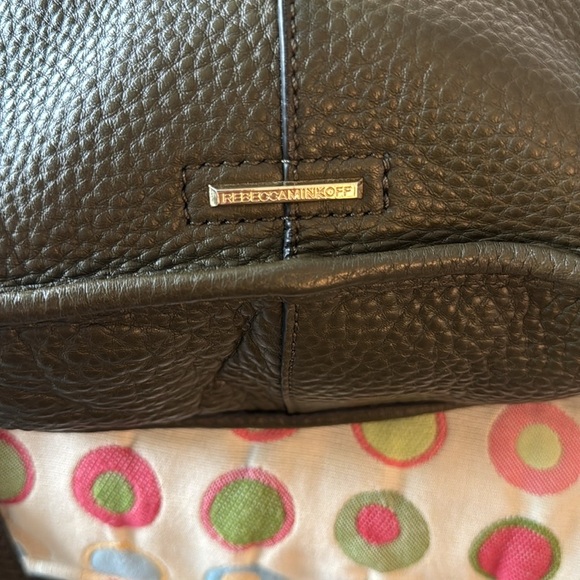 Olive Green Leather Studded Shoulder Bag - Picture 8 of 11